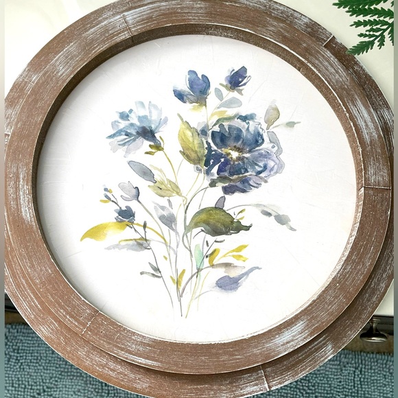 Kirklands Wall Decor Nwt Kirkland Home Arsb Round Blue Floral